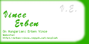 vince erben business card